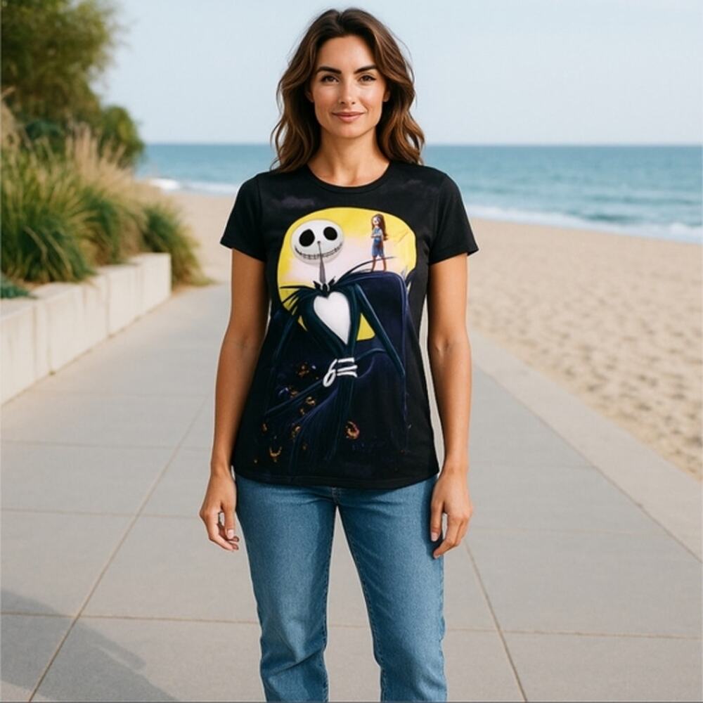 Disney Nightmare Before Christmas Shirt Jack And Sally Size Juniors XL 15-17 - Picture 2 of 10